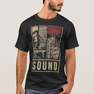 SOUND Urban Cityscape Grafisch Poster | retro T-shirt