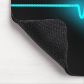 Sound Wave - Blauw op zwart Muismat (Hoek)