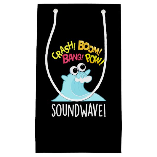 Sound Wave Funny Ocean Pun Dark BG Klein Cadeauzakje (Voorkant)