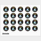 Sound Wave Funny Ocean Pun Dark BG Ronde Sticker (Vel)