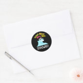 Sound Wave Funny Ocean Pun Dark BG Ronde Sticker (Envelop)