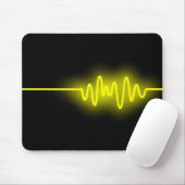 Sound Wave - Geel op zwart Muismat (Met muis)