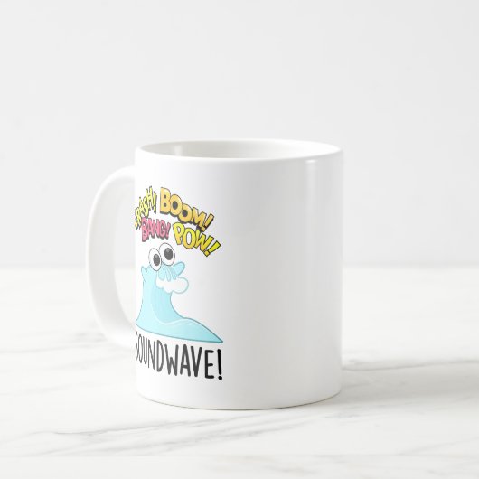 Sound Wave Grappige Ocean Pun Koffiemok (Voorkant links)