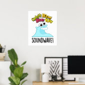 Sound Wave Grappige Ocean Pun Poster (Thuiskantoor)