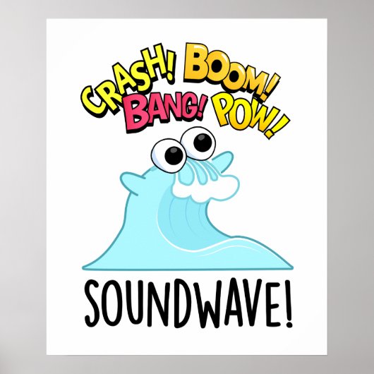 Sound Wave Grappige Ocean Pun Poster (Voorkant)