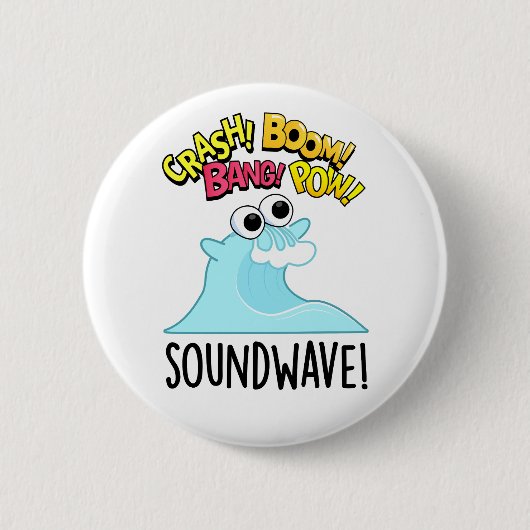 Sound Wave Grappige Ocean Pun Ronde Button 5,7 Cm (Voorkant)