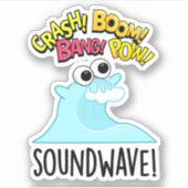 Sound Wave Grappige Ocean Pun Sticker (Voorkant)