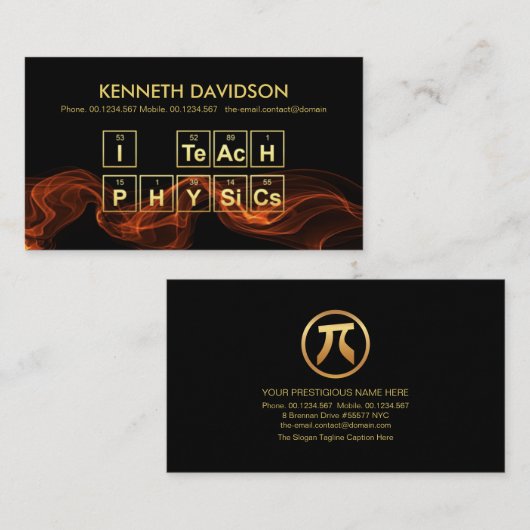 Sound Wave Physics Tutor Periodic Table Chemist Visitekaartje (Voorkant / Achterkant)