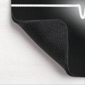 Sound Wave - White on Black Muismat (Hoek)