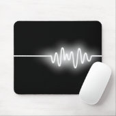 Sound Wave - White on Black Muismat (Met muis)