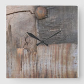 Sound Wood I Vierkante Klok (Voorkant)