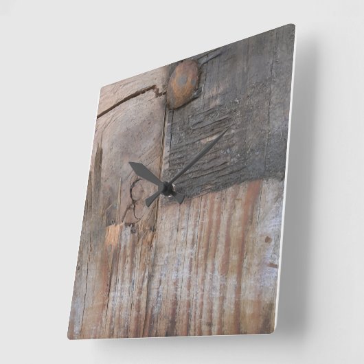 Sound Wood I Vierkante Klok (Hoek)