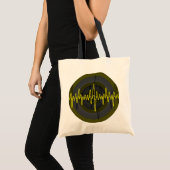 Sound Yellow Dark Round budgettaire canvas tas (Voorkant (product))