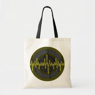 Sound Yellow Dark Round budgettaire canvas tas