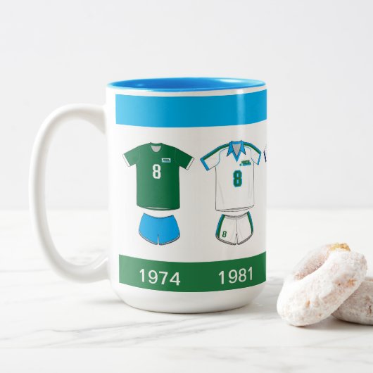 Sounders Jersey History Tweekleurige Koffiemok (Met donut)