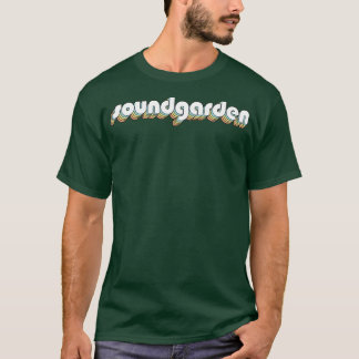 Soundgarden Retro Rainbow Typografie Vervaagd Stij T-shirt