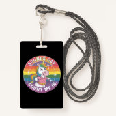 Sounds Gay Count Me In Unicorn Rainbow LGBTQ Badge (Voorkant met draagriem)