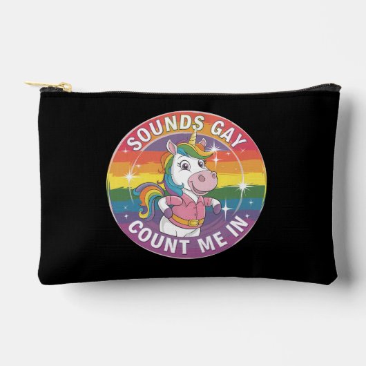 Sounds Gay Count Me In Unicorn Rainbow LGBTQ Etui (Voorkant)