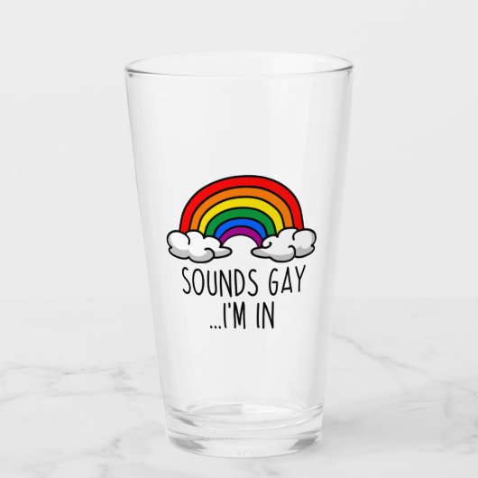 SOUNDS GAY I'M IN - Cute Rainbow Glas (Voorkant)