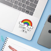 SOUNDS GAY I'M IN - Cute Rainbow Sticker (Laptop met iPhone)