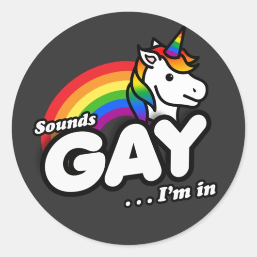 SOUNDS GAY I'S IN T-Shirt Ronde Sticker (Voorkant)