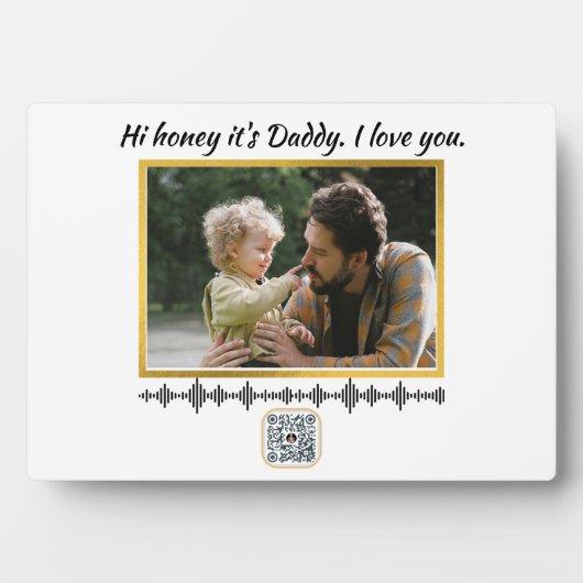 SoundWave Art QR-code - aangepaste spraakopname Fotoplaat (voorkant)