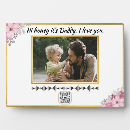 SoundWave Art QR-code - aangepaste spraakopname Fotoplaat (voorkant)