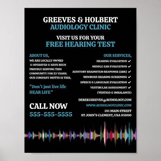 Soundwave Design, audioloog, audiologie klinisch Poster (Voorkant)