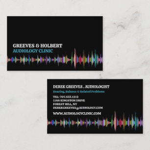 Soundwave Design, audioloog, audiologie klinisch Visitekaartje