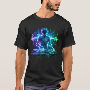 Soundwave Syndicate Futuristische Neon DJ T-shirt