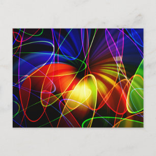 Soundwaves Neon Fractal Briefkaart