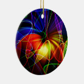 Soundwaves Neon Fractal Keramisch Ornament (Rechts)