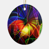 Soundwaves Neon Fractal Keramisch Ornament (Links)