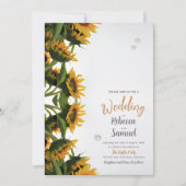 SOUNFLOWERS BORDER Simple Weddenschap Kaart (Voorkant)