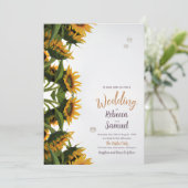 SOUNFLOWERS BORDER Simple Weddenschap Kaart (Staand voorkant)