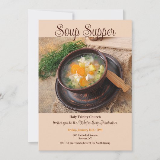 Soup Avondmaal uitnodiging (Voorkant)