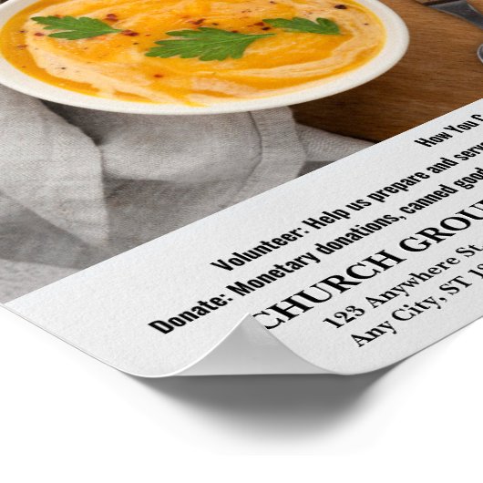 Soup Kitchen Donation & Volunteer Flyer  Poster (Hoek)