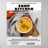 Soup Kitchen Donation & Volunteer Flyer  Poster (Voorkant)
