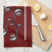 Soup Ladels Cranberry Dish Towel Theedoek (Quarter Fold)