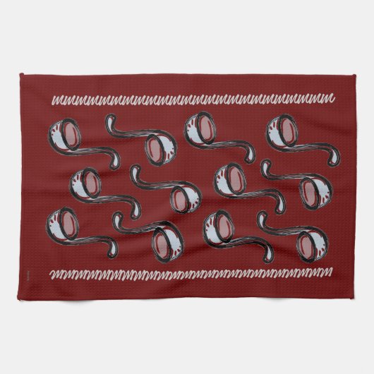 Soup Ladels Cranberry Dish Towel Theedoek (Horizontaal)