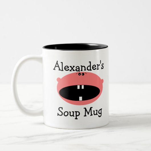 Soup Mug-Personalize Name Tweekleurige Koffiemok (Links)