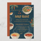 Soup Night Dinner Party Invitations Kaart (Voorkant / Achterkant)