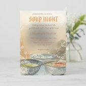 Soup Night Dinner Party Invitations Kaart (Staand voorkant)