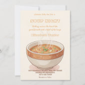 Soup Night Dinner Party Invitations Kaart (Voorkant)
