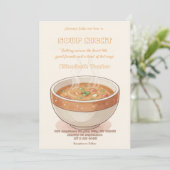 Soup Night Dinner Party Invitations Kaart (Staand voorkant)