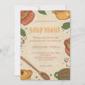 Soup Night Dinner Party Invitations Kaart (Voorkant)
