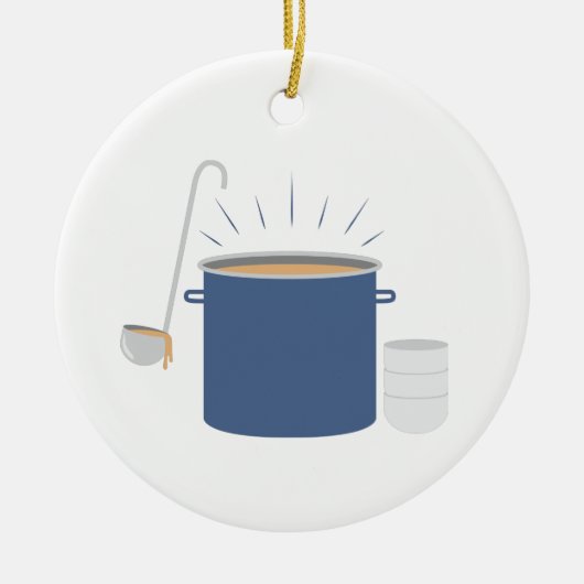 Soup Pot Keramisch Ornament (Voorkant)