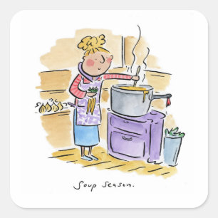 Soup Season Vierkante Sticker