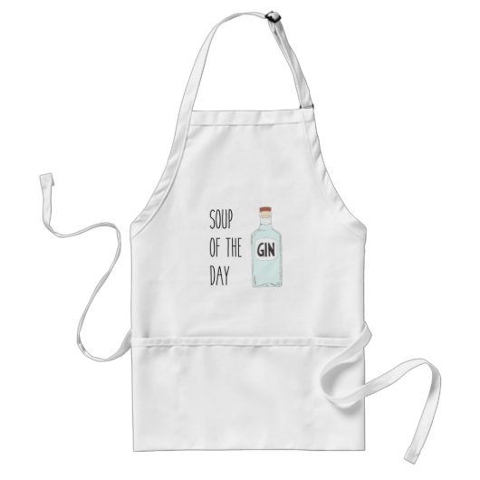 Soup van de dag GIN - Gin minapron gift Standaard Schort (Voorkant)