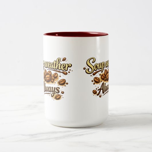 Soup Weer Altijd — Coffee Bean Script Mok (Center)